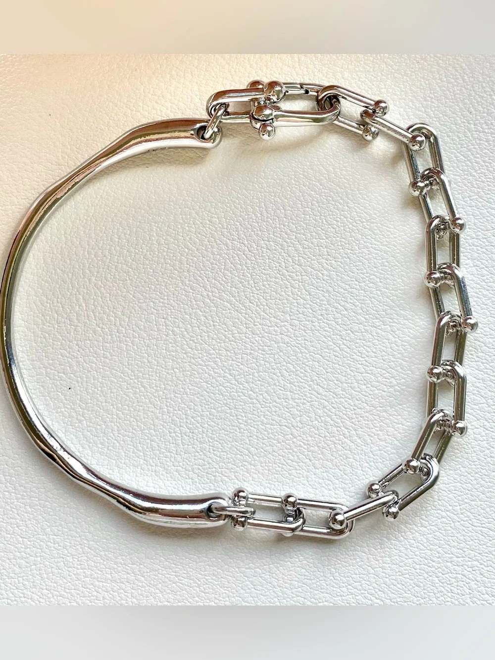 Silver Link Chunky Bracelet- Modern